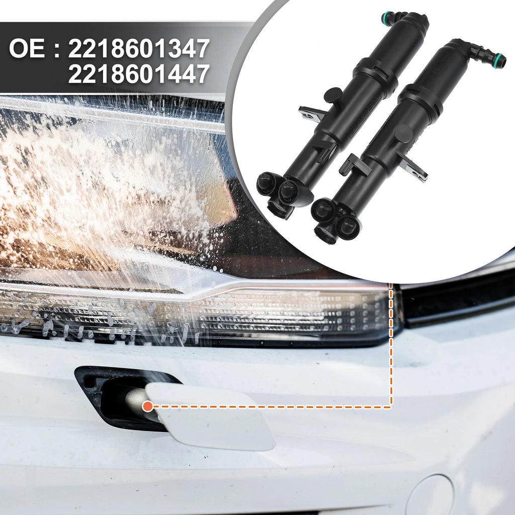 Headlight Washer Nozzle Kit Front Left Right Pair for Mercedes-Benz CL550 (2007–2012)