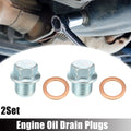 Oil Drain Plug Washer Set M14x1.5 for Mitsubishi Silver Tone (2008–2013)