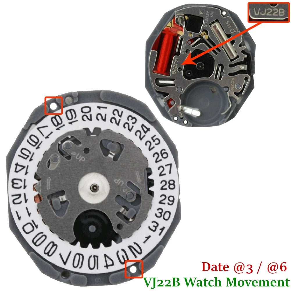 Quartz Watch Movement for Hattori VJ22 VJ22B (351332)