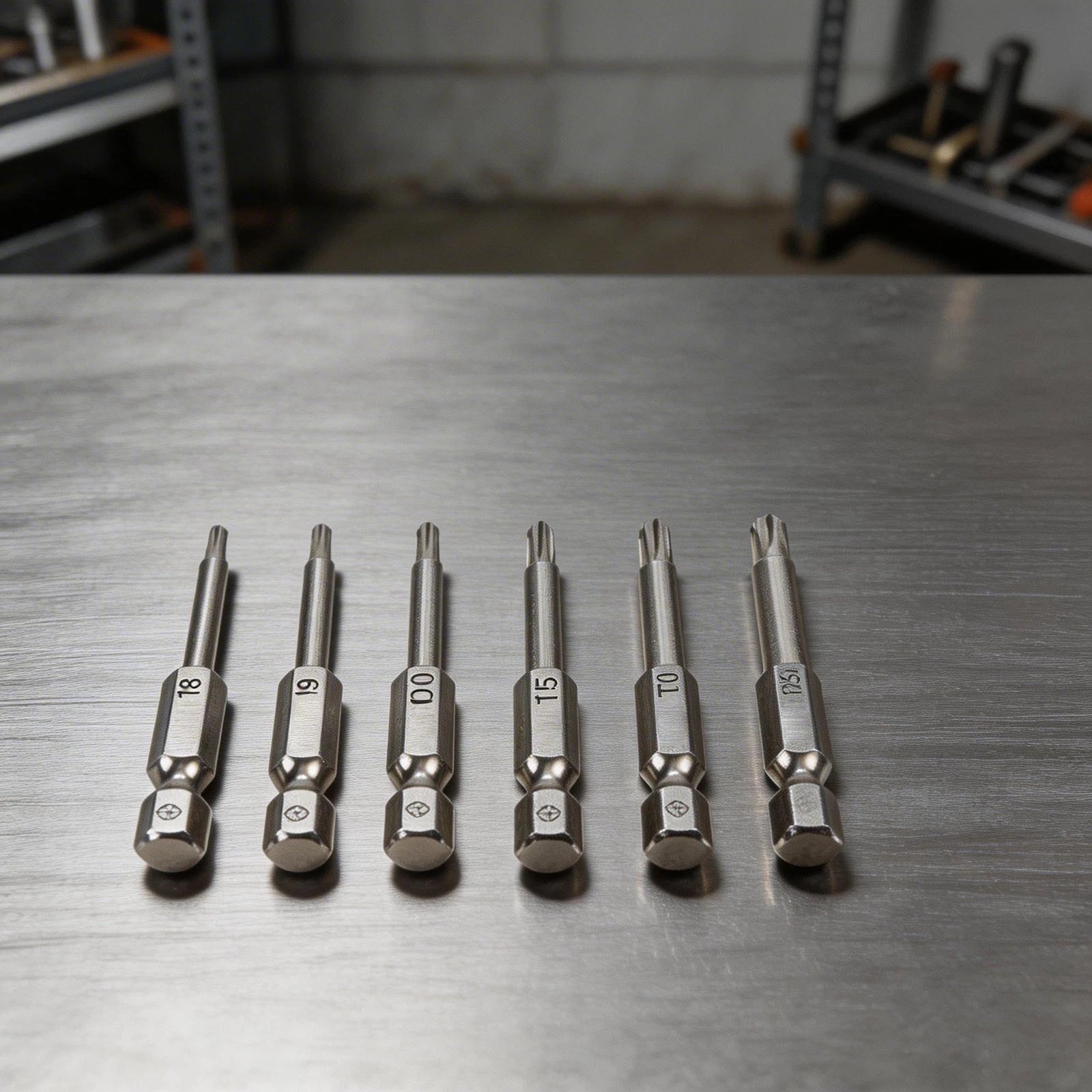 Set of 6 Hexagonal Screwdriver Bits for Various Drills