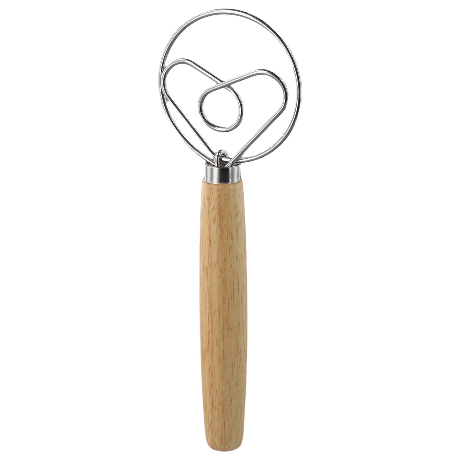 Dough Whisk with Wooden Grip for Efficient Mixing