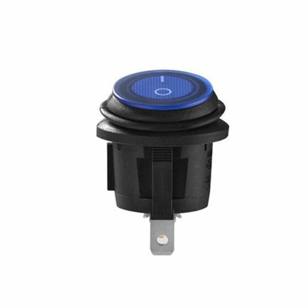 5Pcs Blue LED Round Rocker Switch SPST for Boat Car