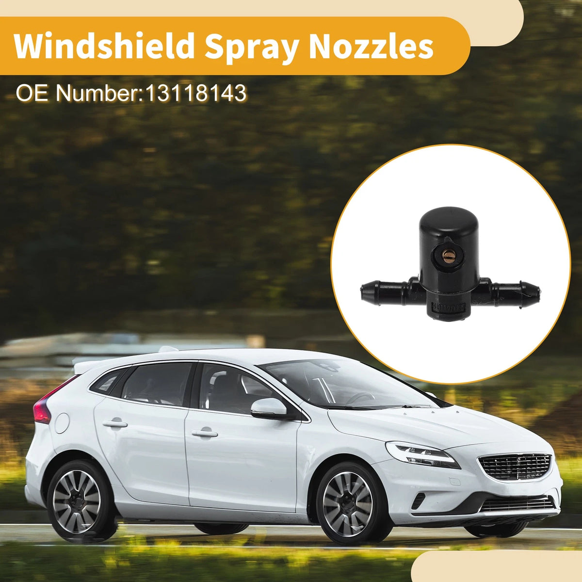 2 Pcs Front Windshield Washer Nozzle for Opel Astra H Mk5 (2004–2014) No. 13118143
