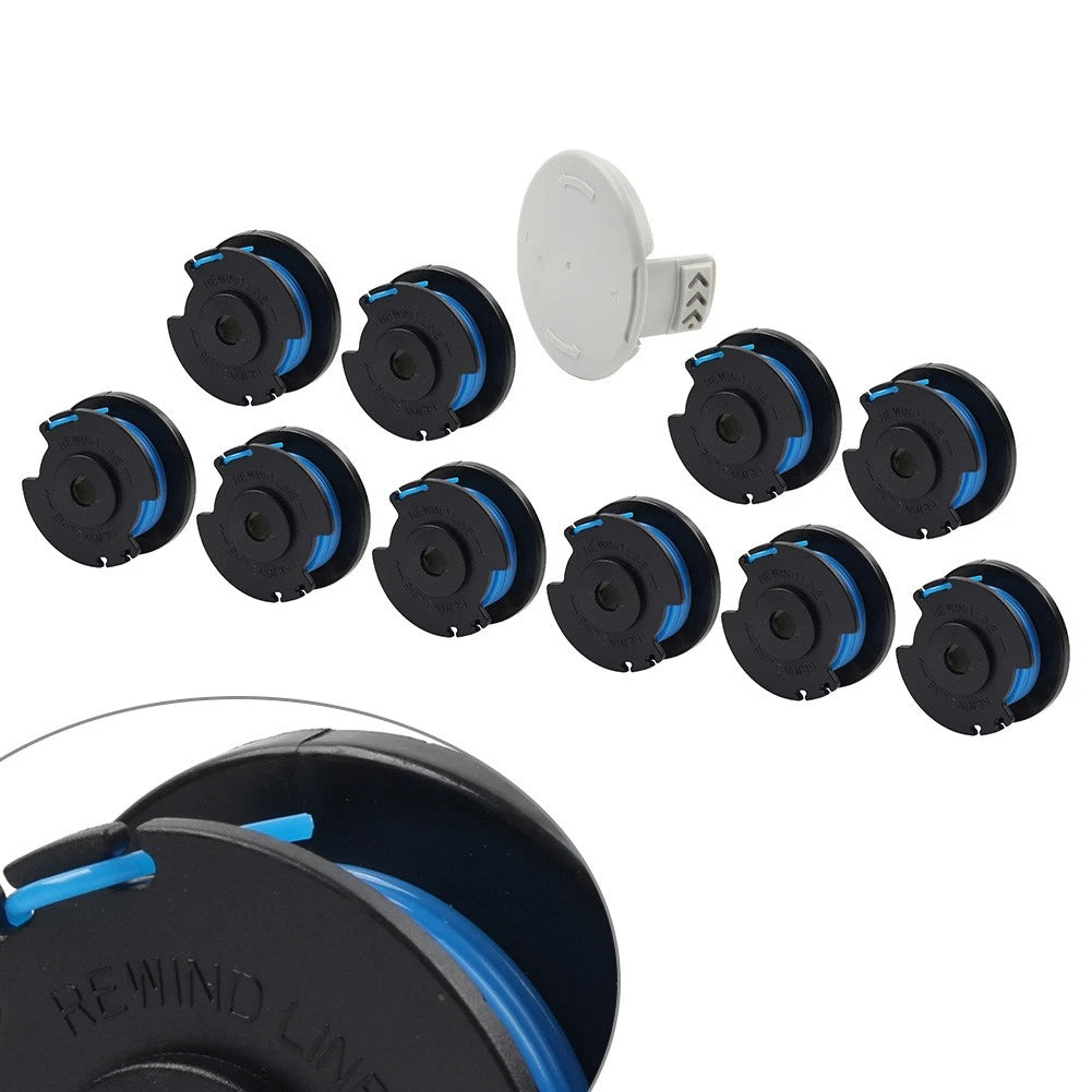 10x String Trimmer Spool with AC14HCA Cap Cover for Ryobi AC14RL3A (N/A)