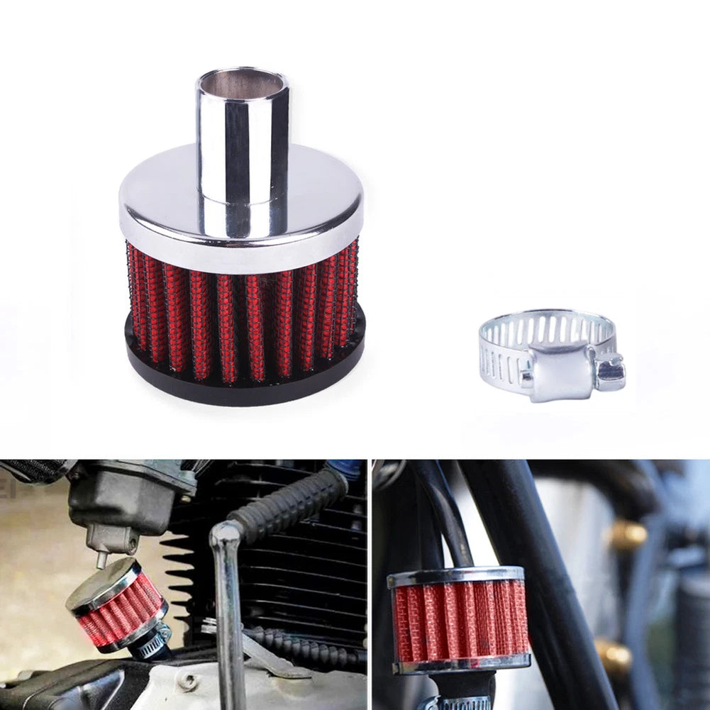 Chrome Crankcase Breather Air Filter Clamp-On 3/4 Inch Inlet for