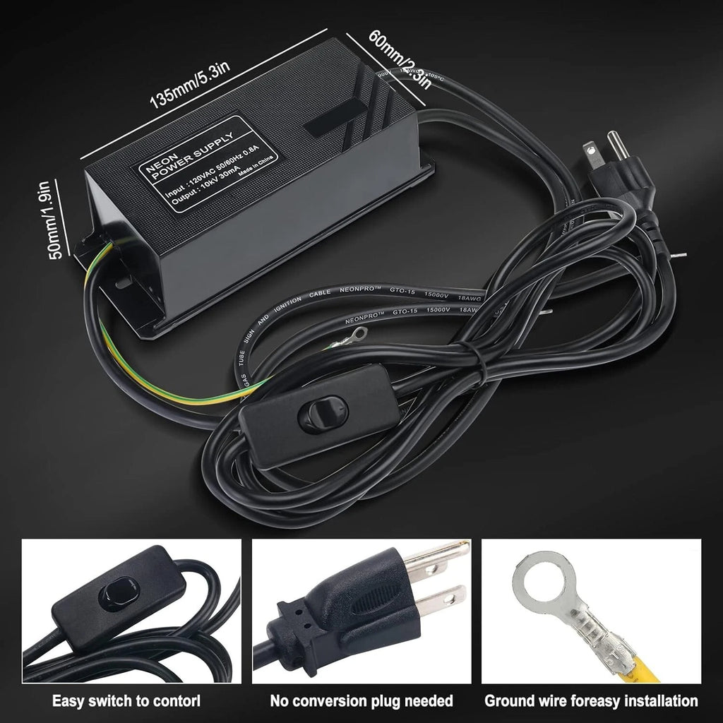 Neon Electronic Transformer Power Supply Rectifier Kit for Neon Signs (120V)