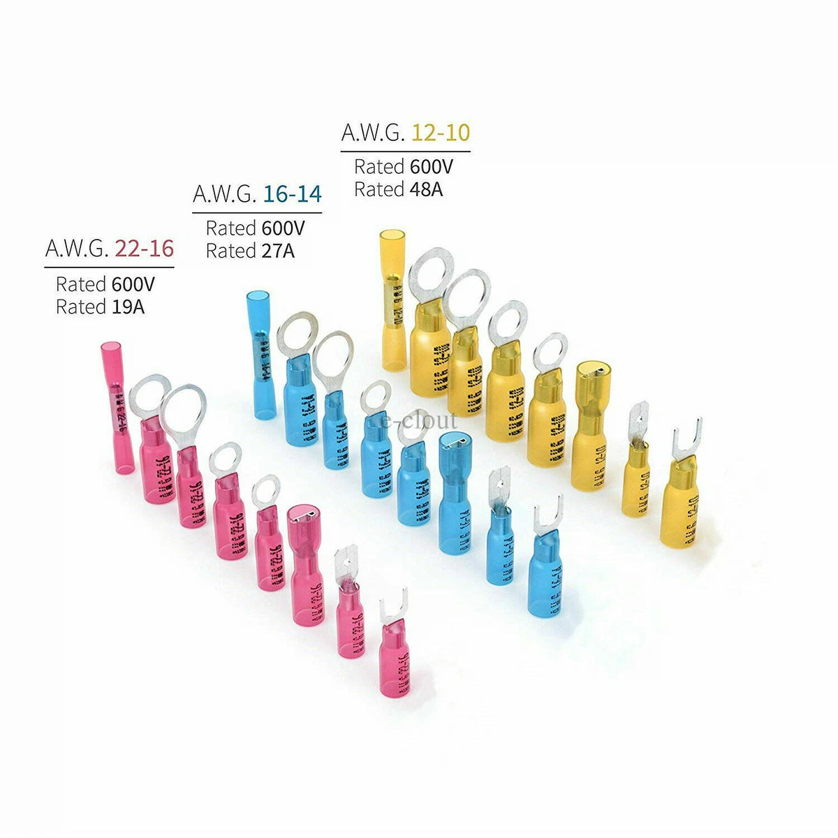 480PCS Waterproof Heat Shrink Wire Crimp Connectors Terminal Kit