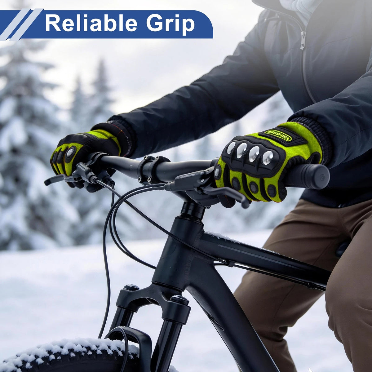 Cycling Gloves Steel Shell Fingerless for Mountain Bike Fluorescent Green