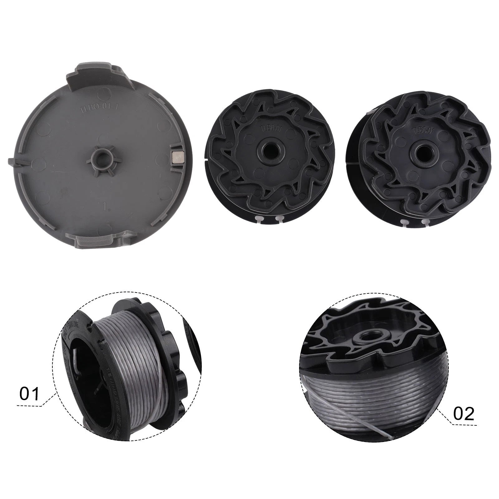 2x Spools 1x Cap for Bosch UniversalGrassCut 18-26 (2018–2023)