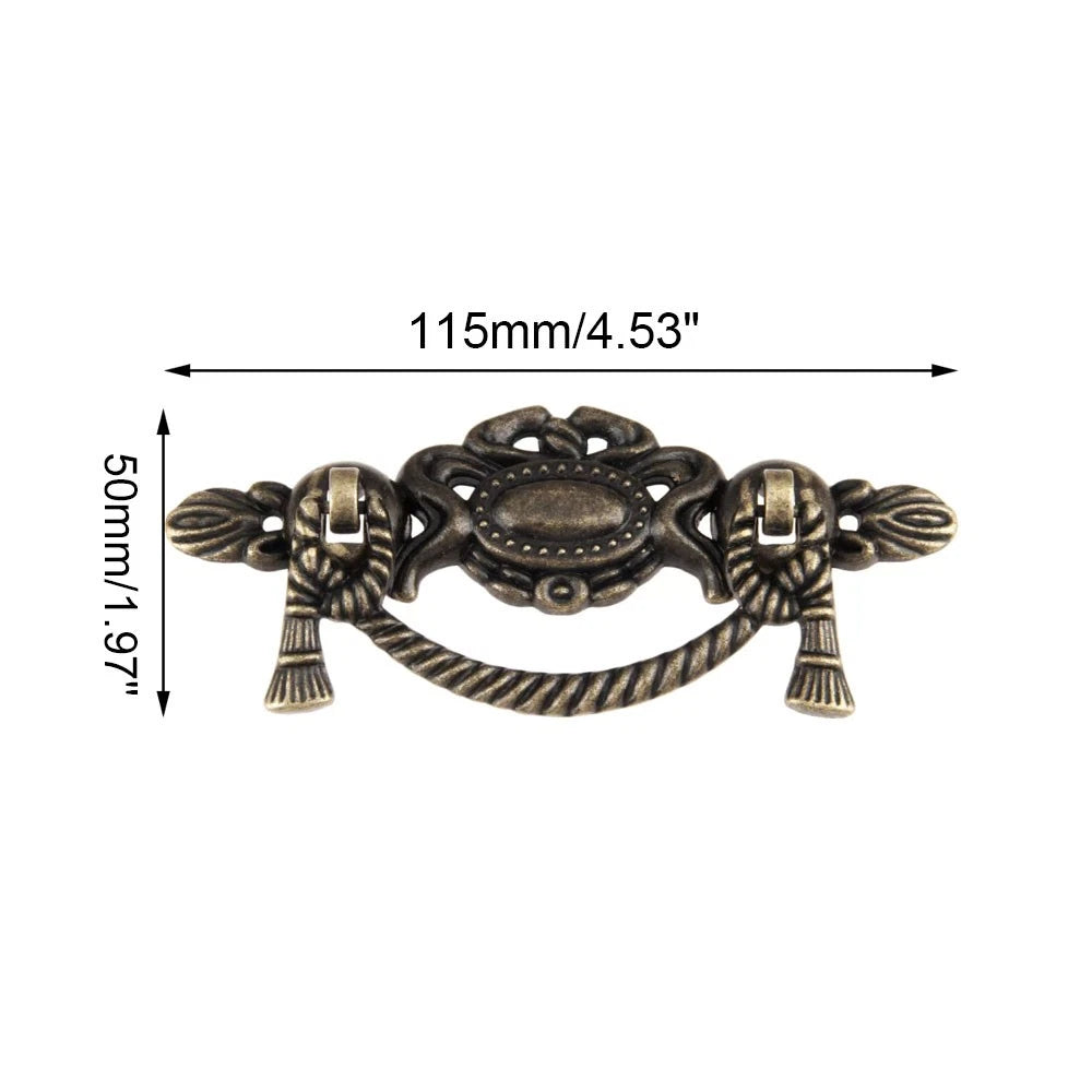 6Pcs Antique Furniture Pull Handle Vintage Drawer Jewelry Box Cabinet Pull Knob