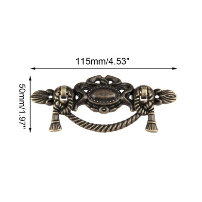 6Pcs Antique Furniture Pull Handle Vintage Drawer Jewelry Box Cabinet Pull Knob