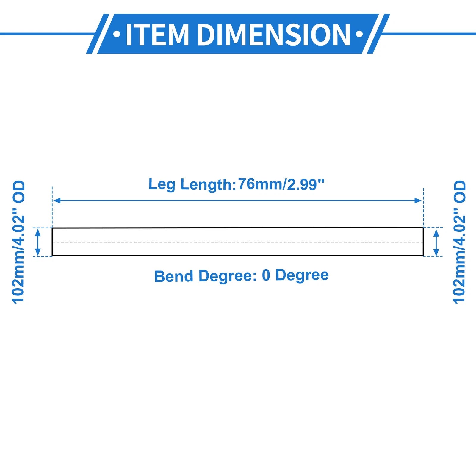 Intercooler Pipe 4.02" OD 3" L 0.08" Thick for