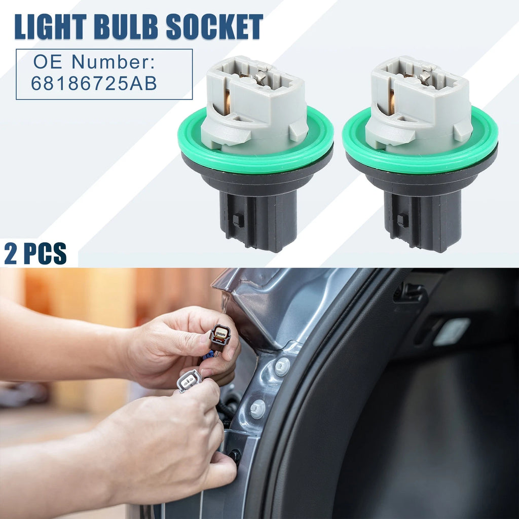 2pcs Rear Taillamp Light Bulb Sockets Replacement for Dodge Dart (2013–2016)