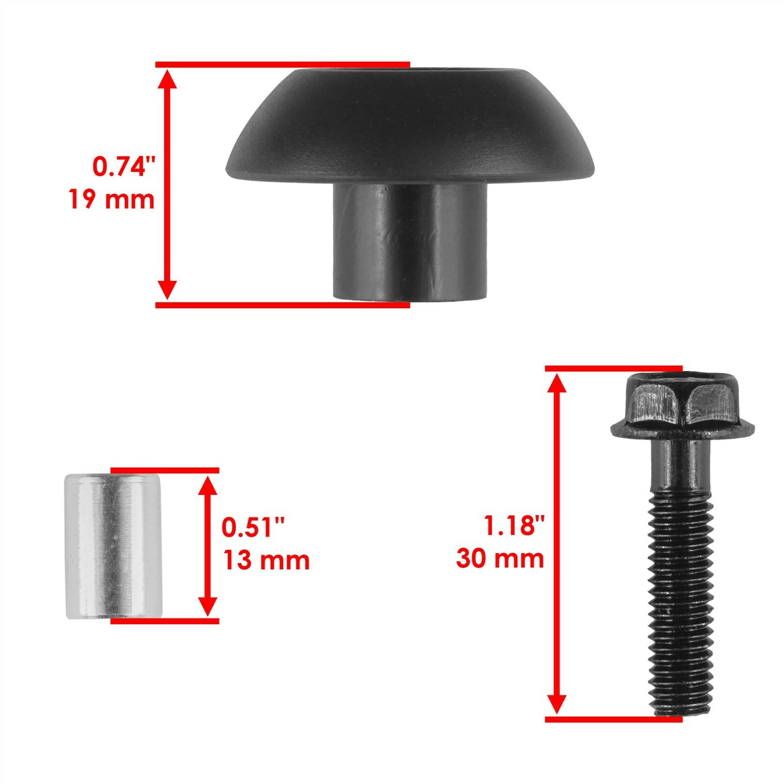 Handle Bar End Guard Replacement with Screw for Honda ATC250SX (1985–1987)