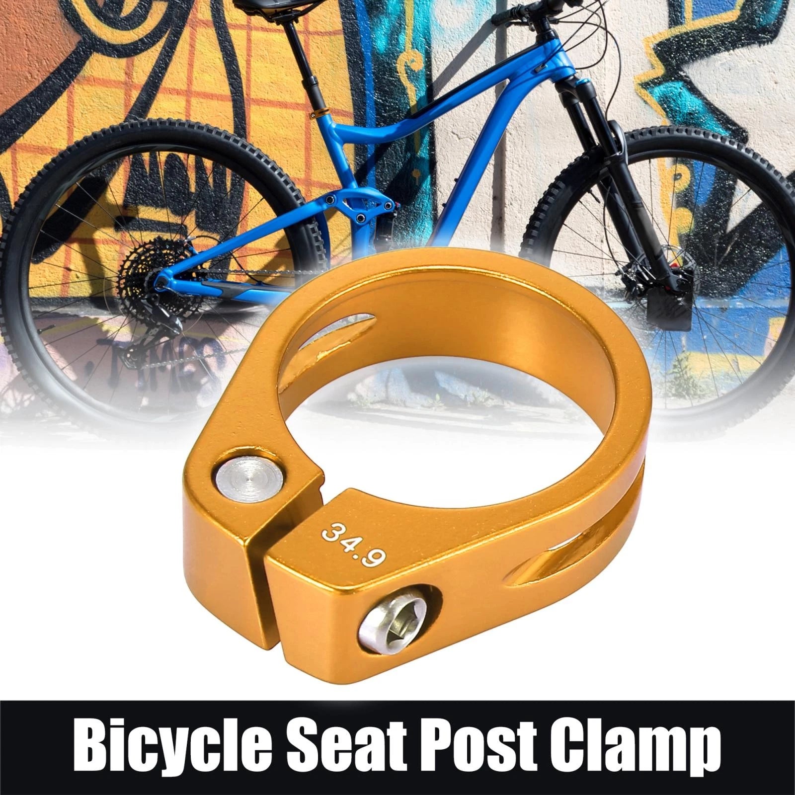 Seat Post Clamp Adapter 34.9mm Heavy Duty Aluminium Alloy for Bicycle (—)