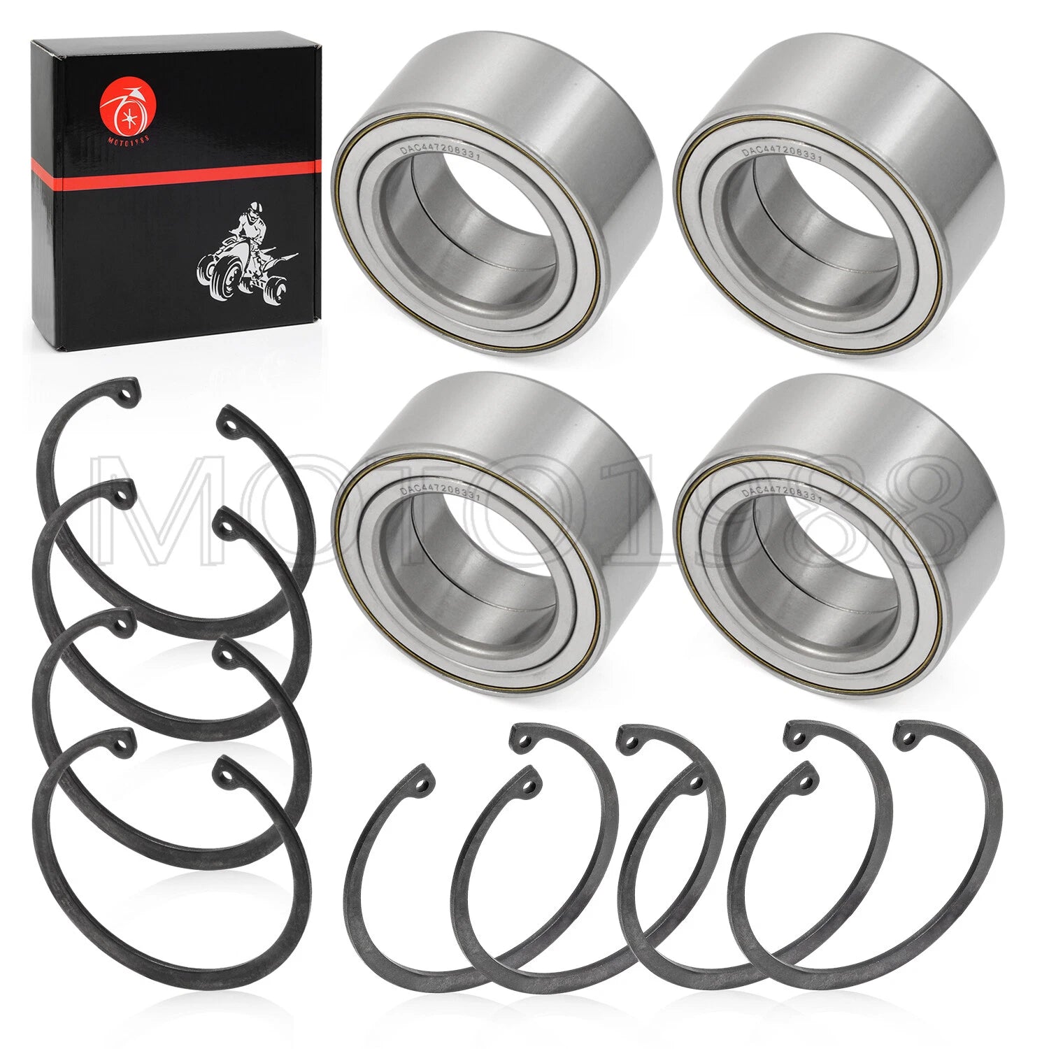Front & Rear Wheel Bearings & Ring Clip for Polaris RZR 900 1000 (2011–2020)