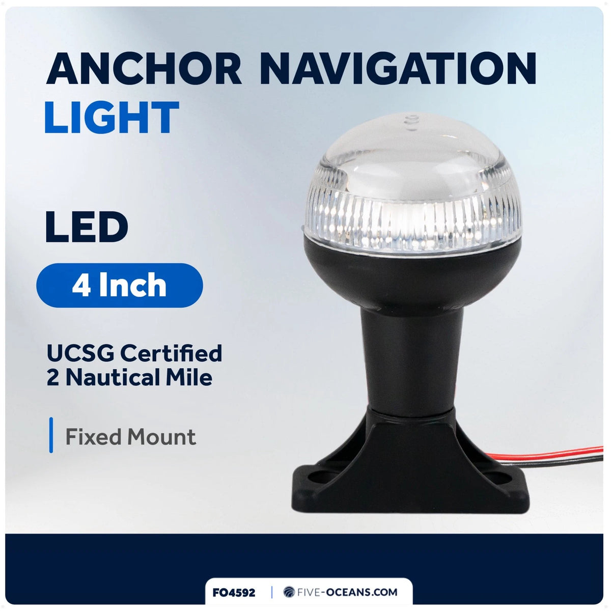 LED Stern Light for Boats (12V DC, USCG 2NM, 4 Inch)