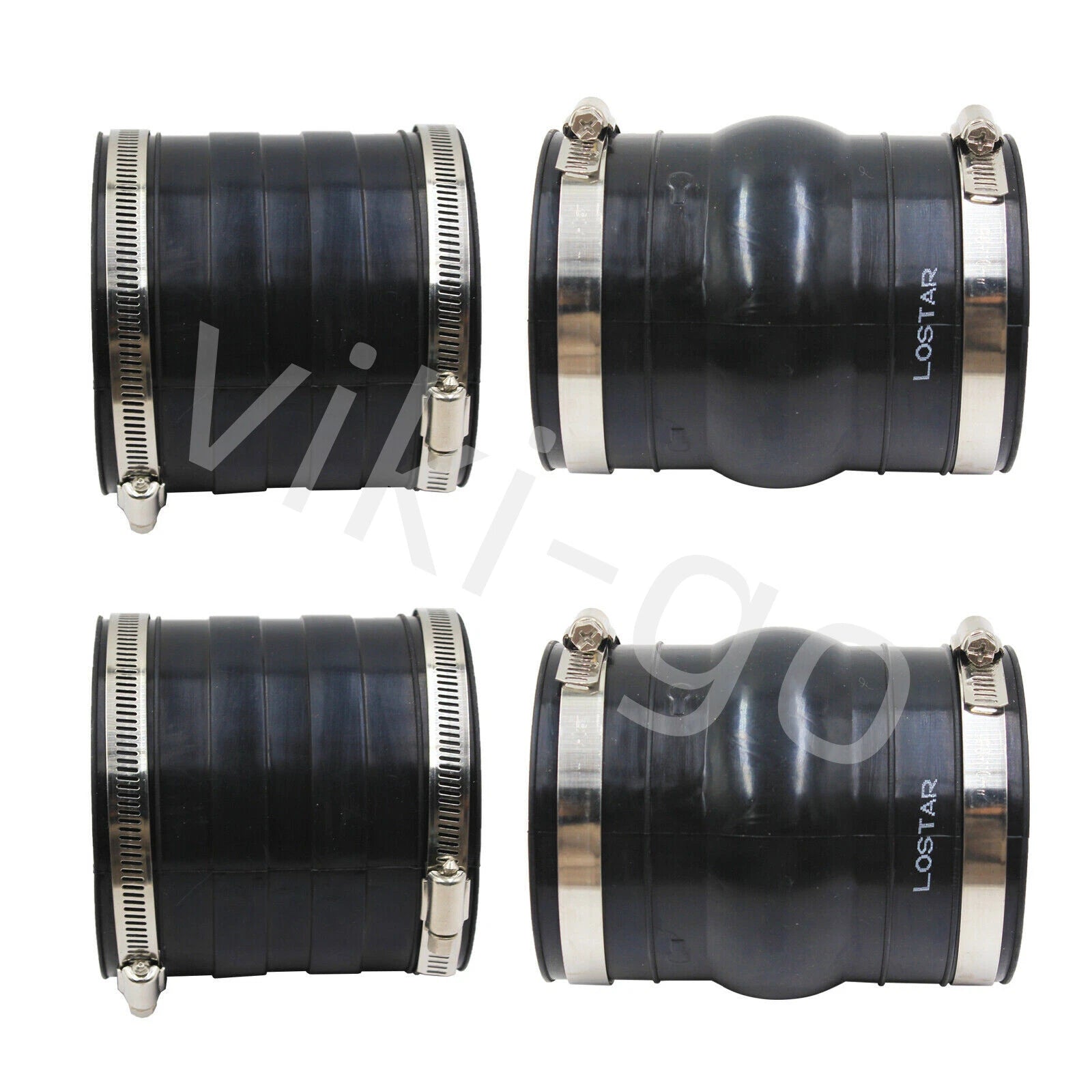 Set of 2 Upper & 2 Lower Exhaust Hose Bellows for Volvo Penta (3852696, 3863450)