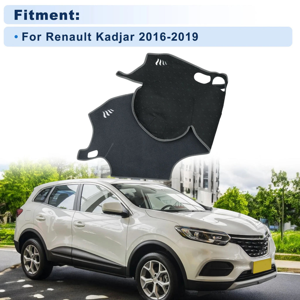 Dash Cover for Renault Kadjar (2016–2019) Without HUD, Polyester, Gray