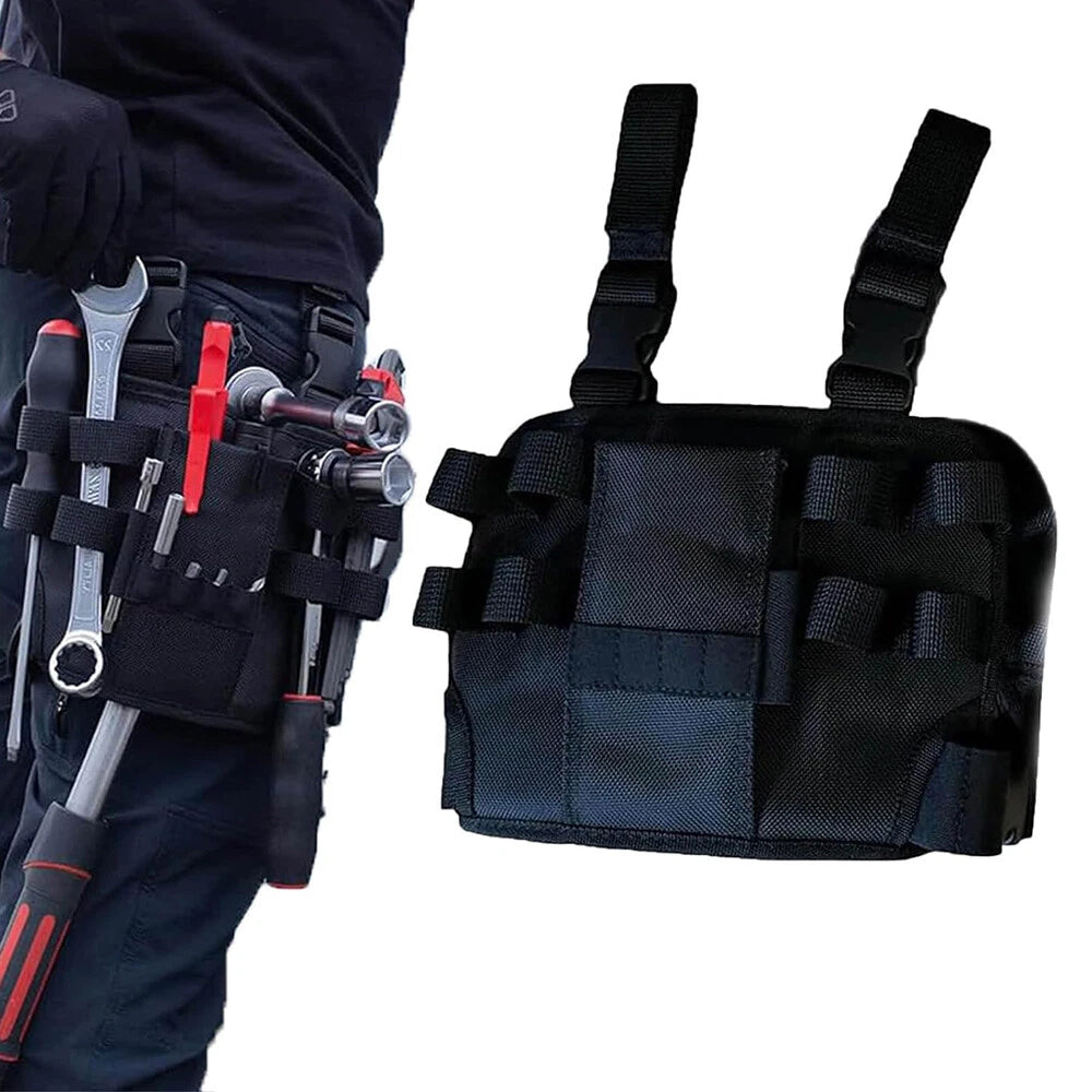 Electrician Multi-Tool Belt Pocket Leg Tool Holder Pouch Tactical Work Bag Black