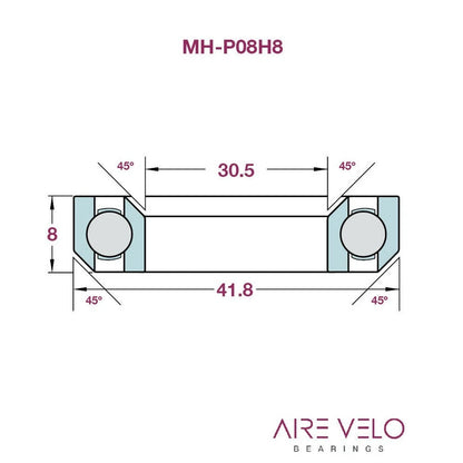 2X Ceramic Bearings for Cycling Tools (30.5 x 41.8 x 8mm)