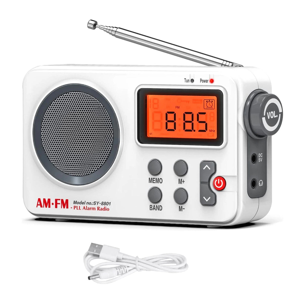 Portable AM/FM PLL Alarm Radio with Sleep Timer Function