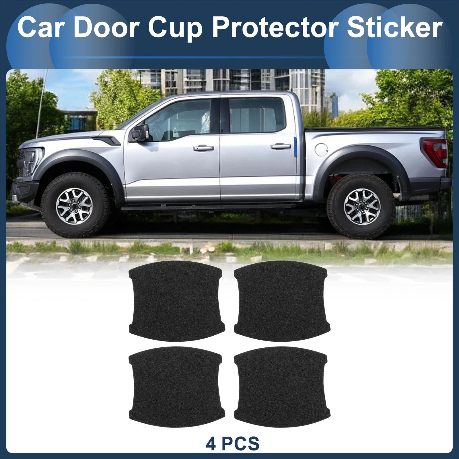Car Door Handle Scratch Protector for (84x94mm, Matte Black)