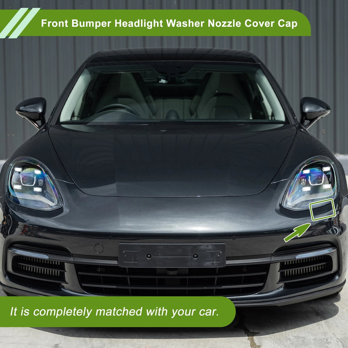 Left Washer Nozzle Cover Cap No. 971807753 for Porsche Panamera (2017–2021) Black