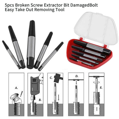 Screw Extractor Set for Easy Out Guide Broken Damaged Screws and Bolts