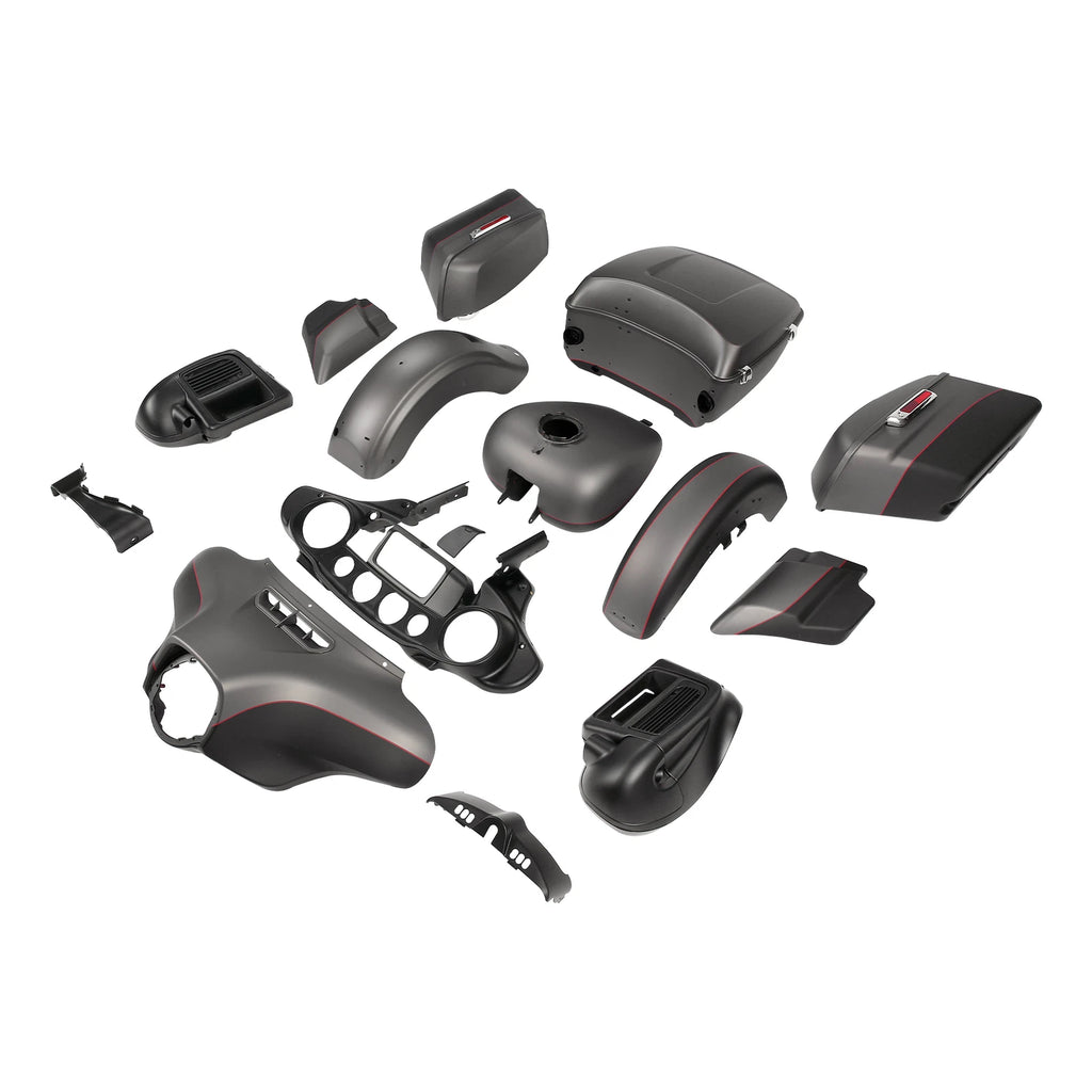 Fairings Bodywork Kit for Harley Electra Glide (2014–2024) Gray/Black Denim
