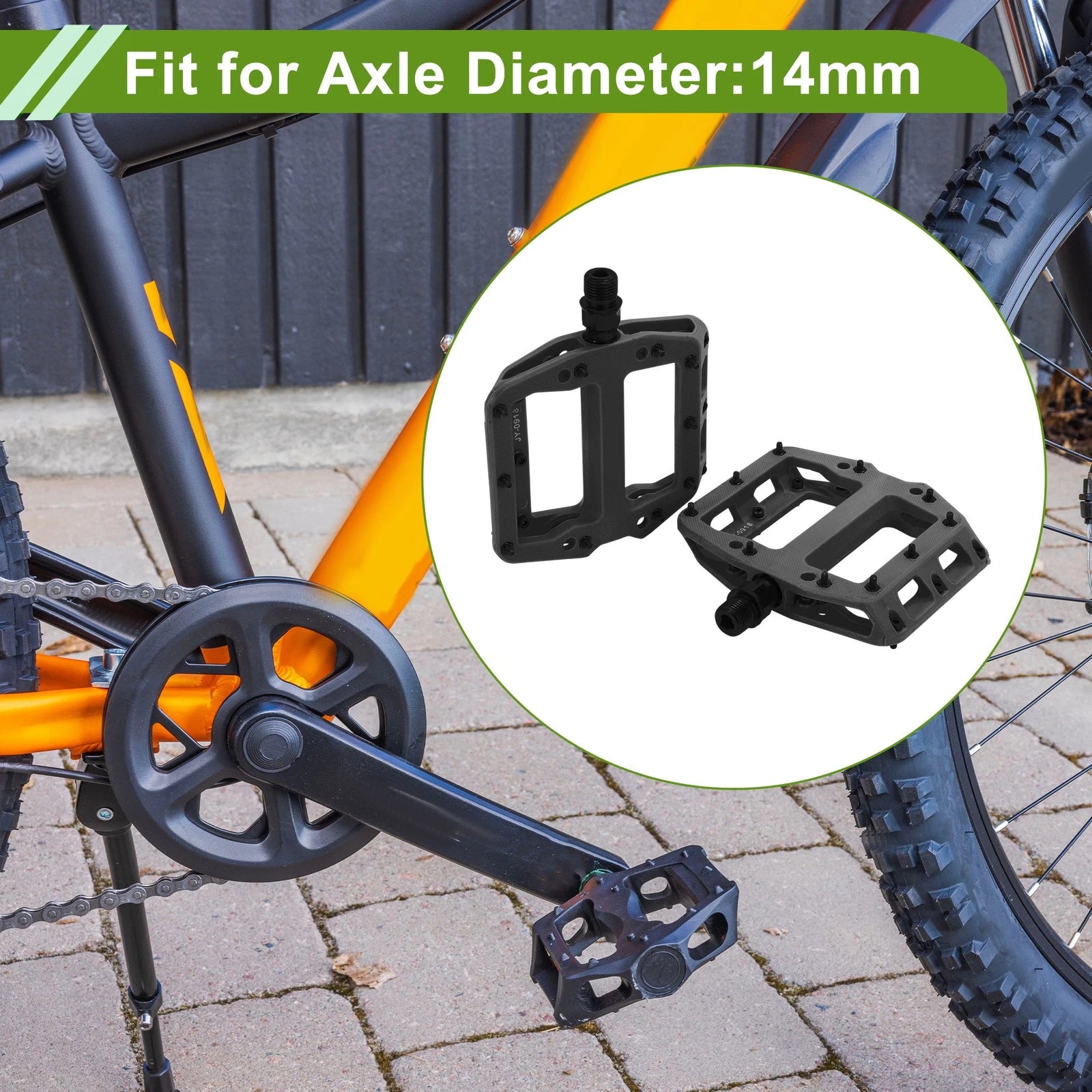 Bicycle Pedals Nylon Replacement Universal for 14mm 1 Pair