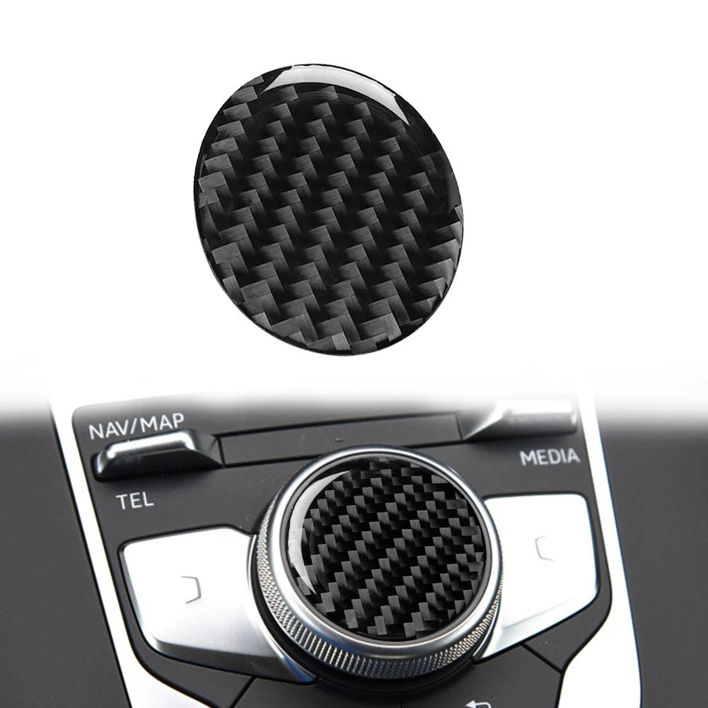 Interior Multi-Media Control Knob Cover Trim for Audi A3 8V (2014–2019) Carbon Black