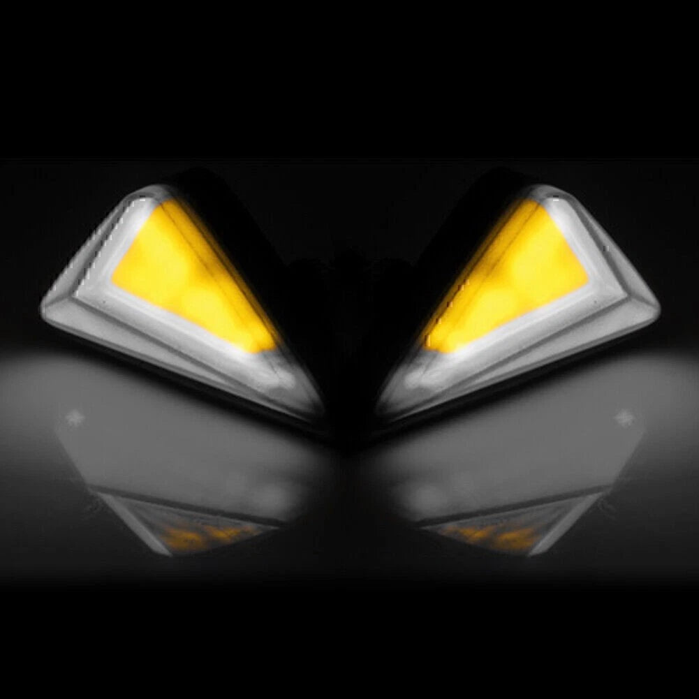 Motorcycle Amber Flush Mount LED Turn Signal DRL Blinker Light Indicator White