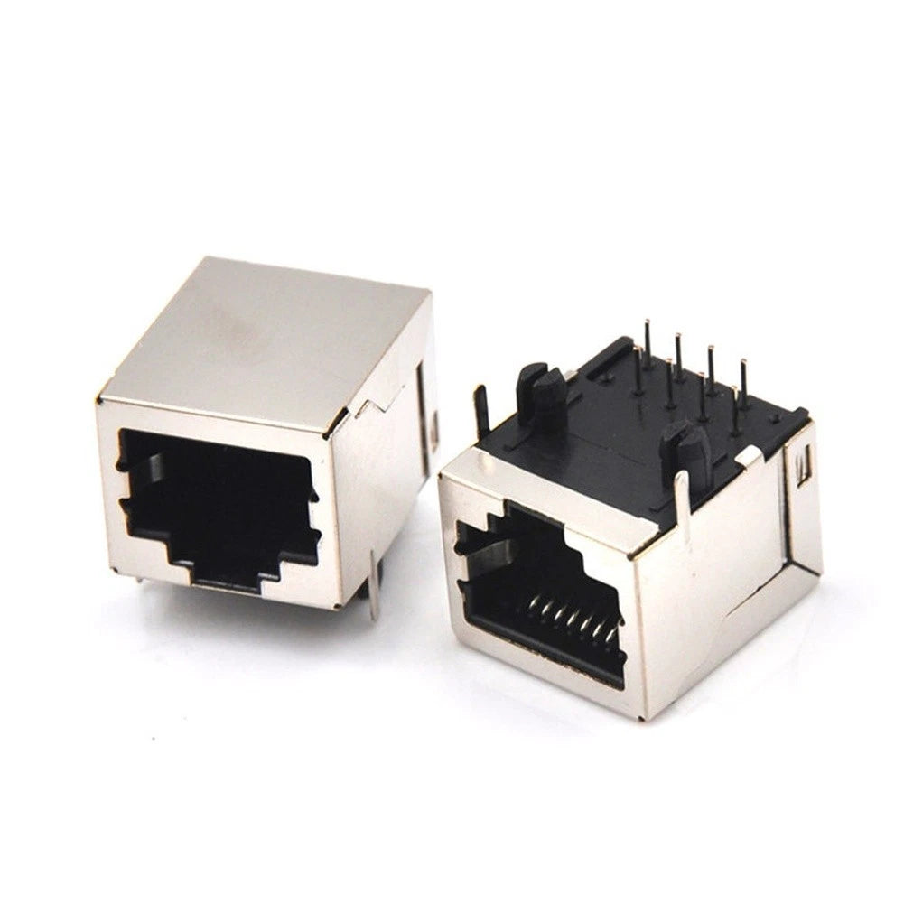 10X RJ45 8P8C Female Socket for Network Cable PCB Mount Silver