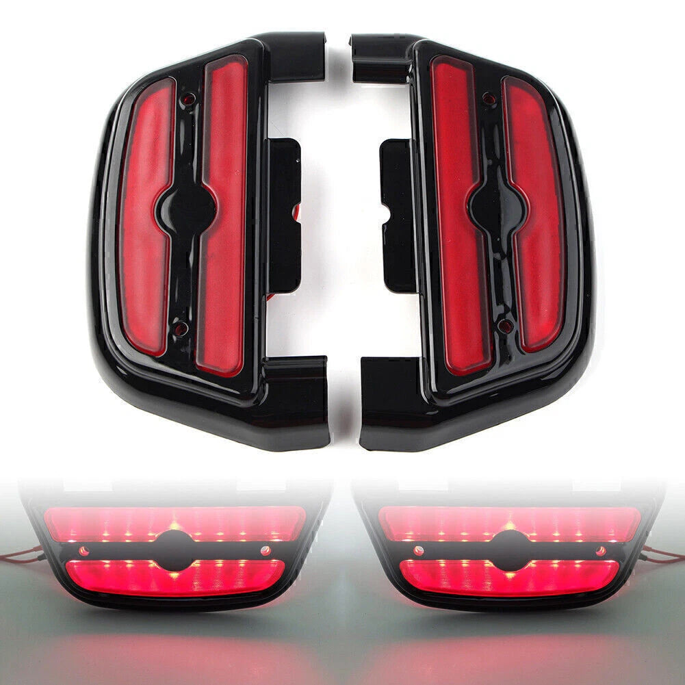 Pair LED Light Footboard Covers for Harley Touring Road King