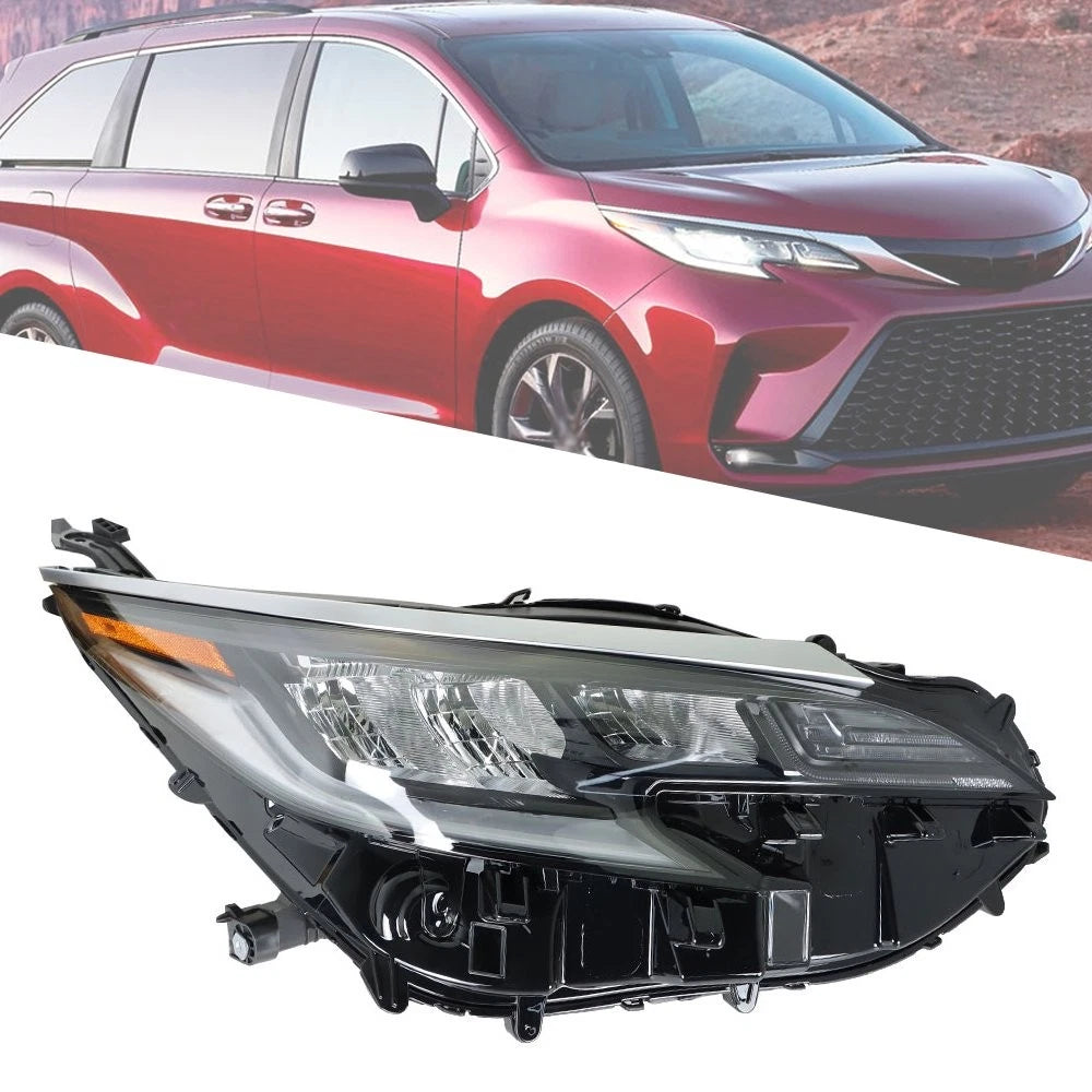 Right Headlamp Assembly for Toyota Sienna XSE (2021–2022) LED Black