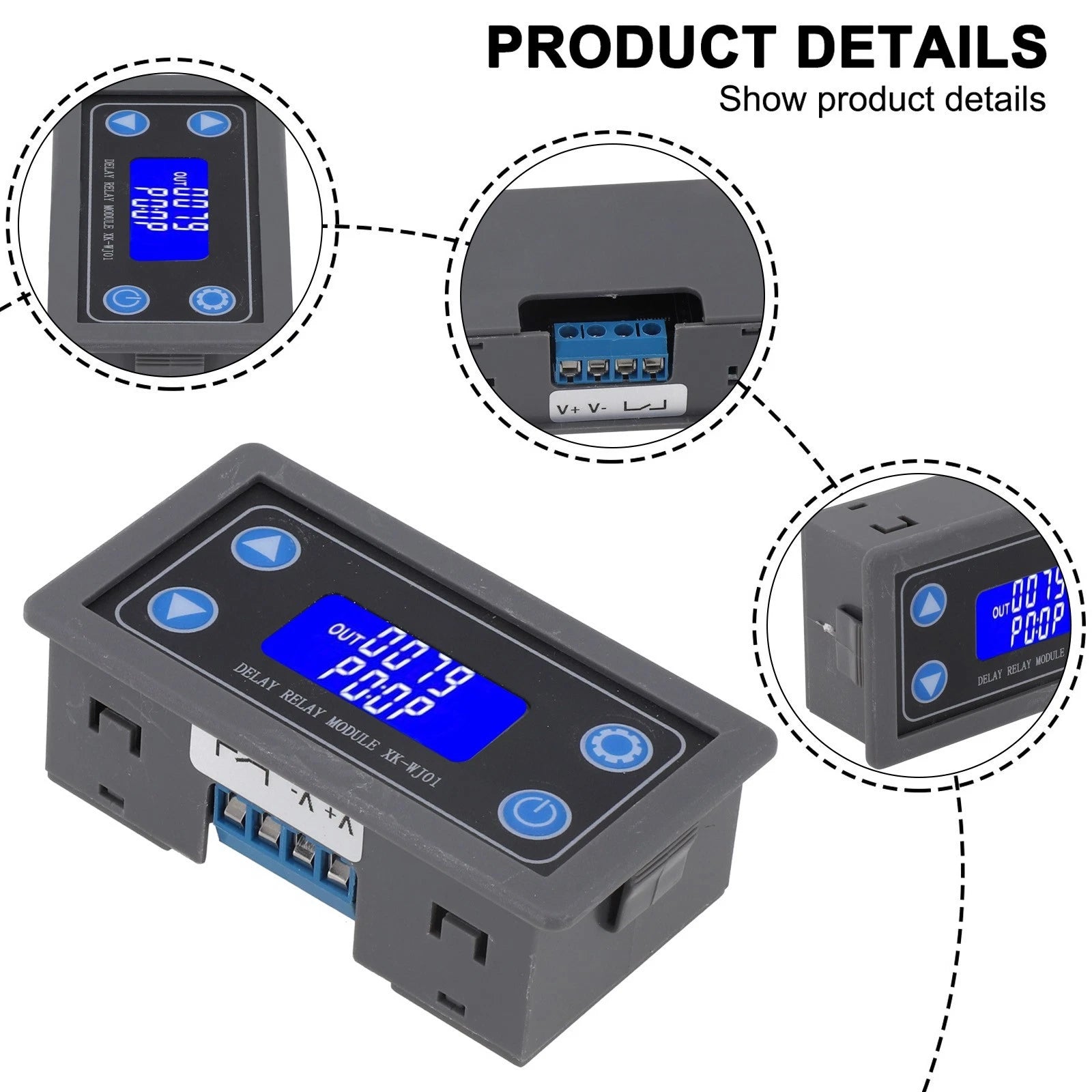 Time Delay Module for DC 12V with LCD Display and Digital Timer