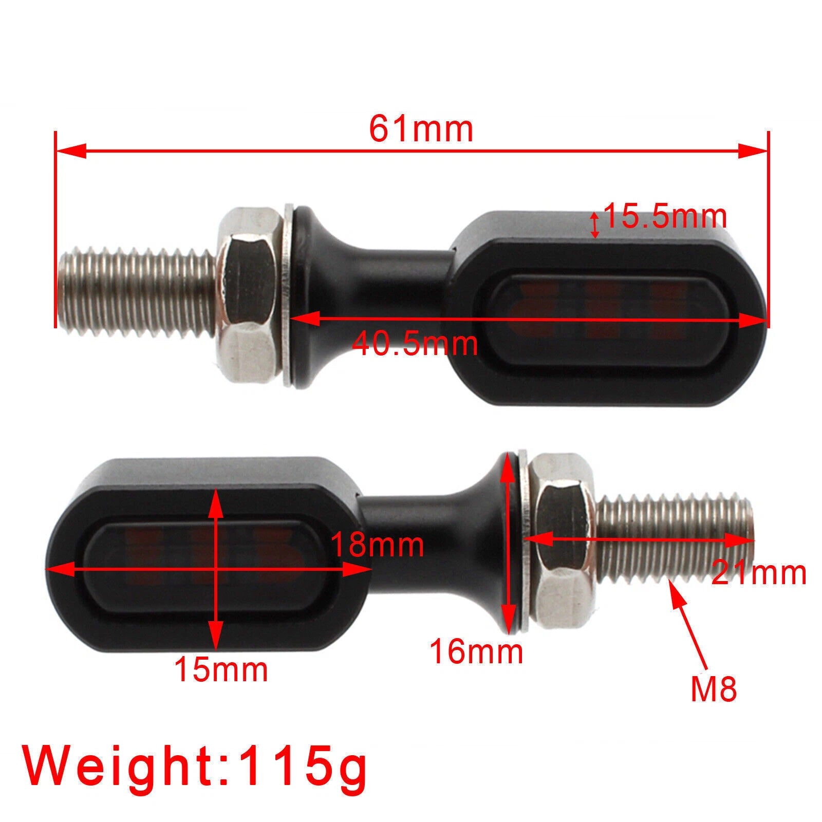 LED Rear Mini Turn Signal Indicator for Harley Sportster Touring Dyna (U8 T9)