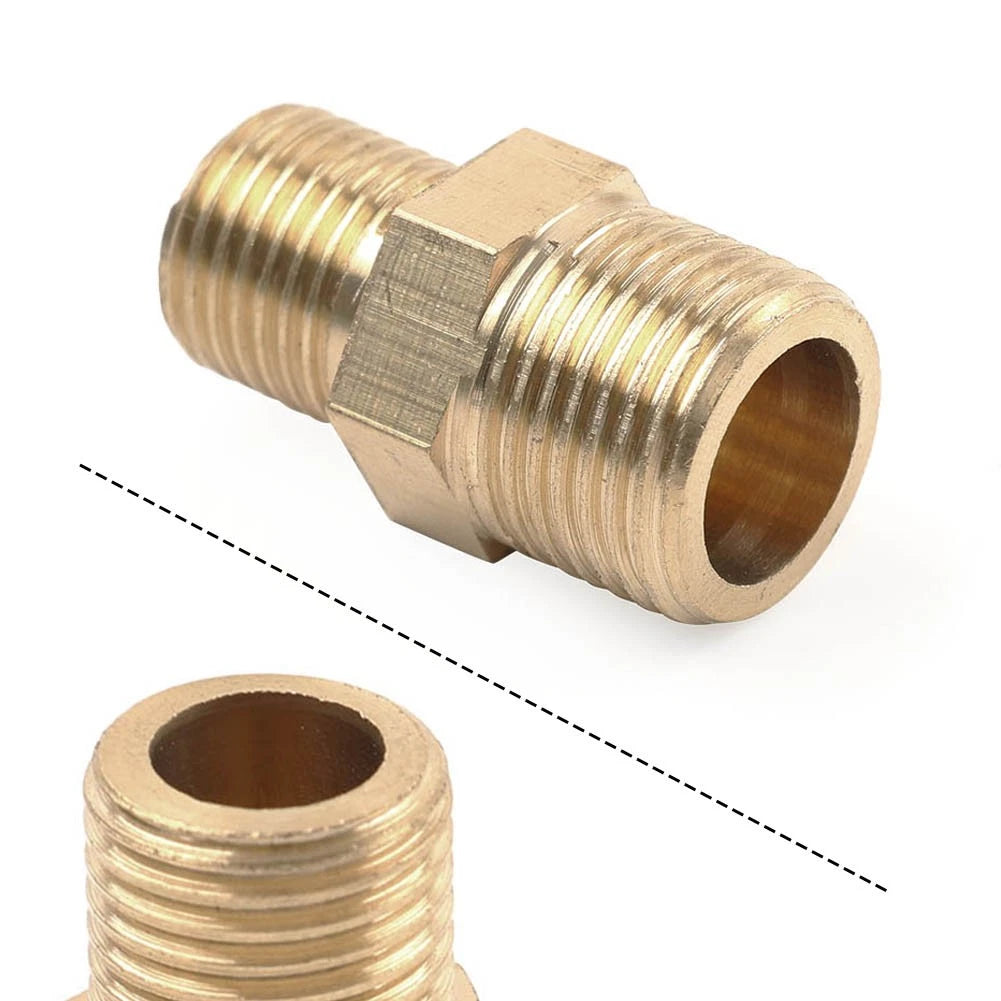 Brass G 1/4 Male To G 3/8 Male Adapter Pipe Fitting Threaded Connector Coupler