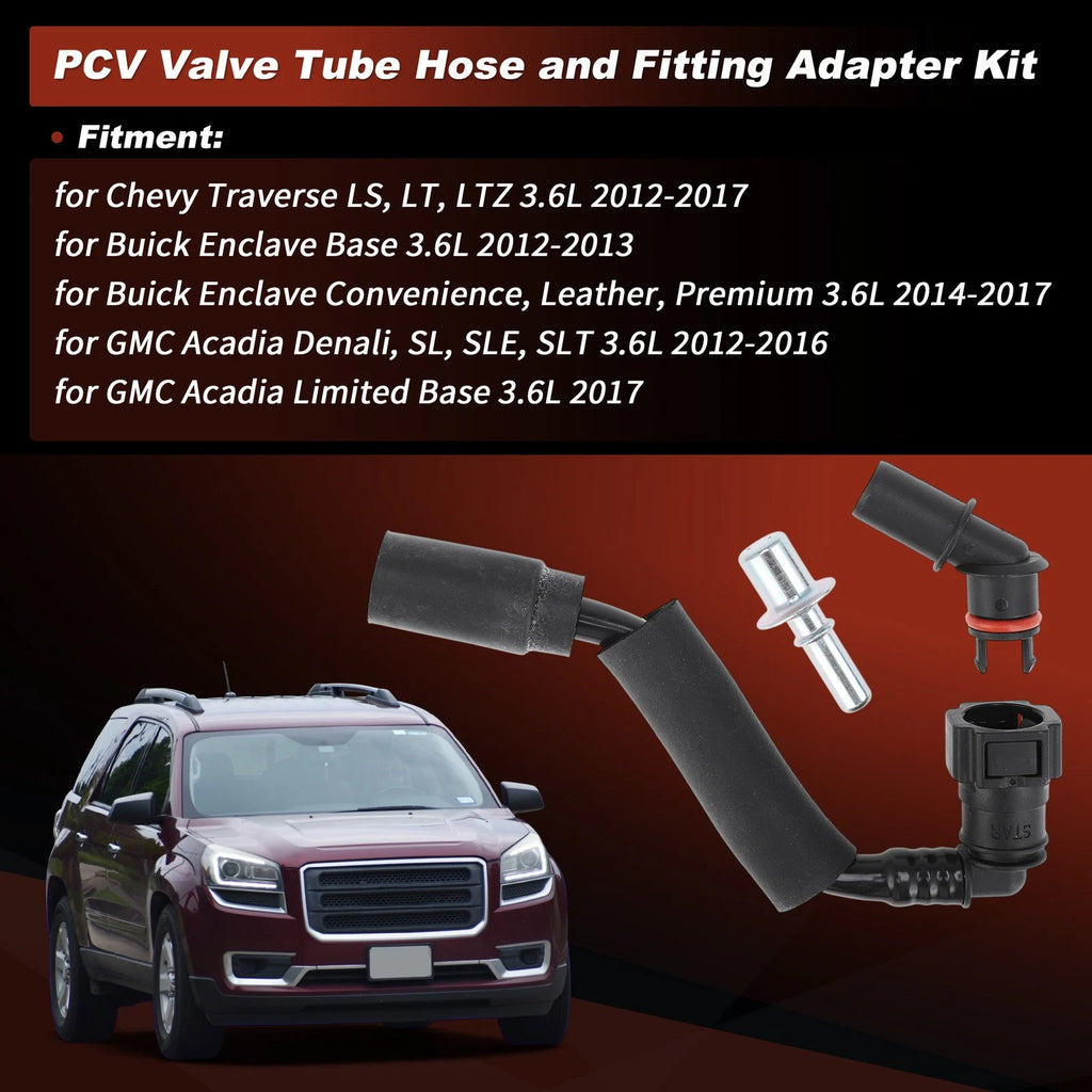 PCV Valve Tube Fitting Kit for Chevy Traverse 3.6L (2012–2017)