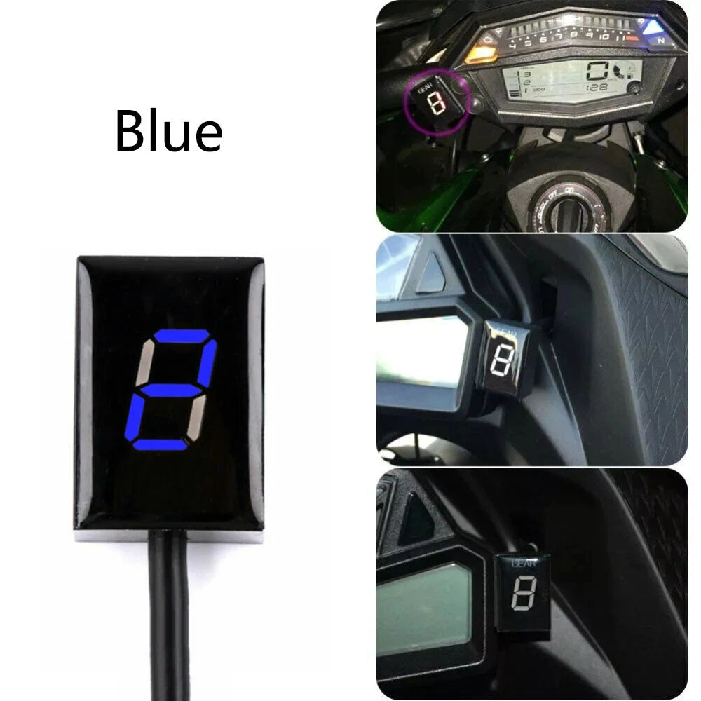 Blue LED Gear Indicator for Kawasaki ZX-6R Ninja 650 Versys 650 1000 (2006–2023)