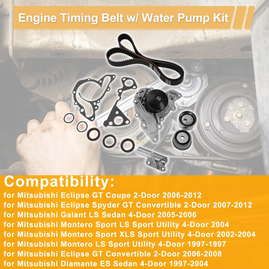 Timing Belt and Water Pump Kit Replacement for Mitsubishi Eclipse GT (2000–2005)