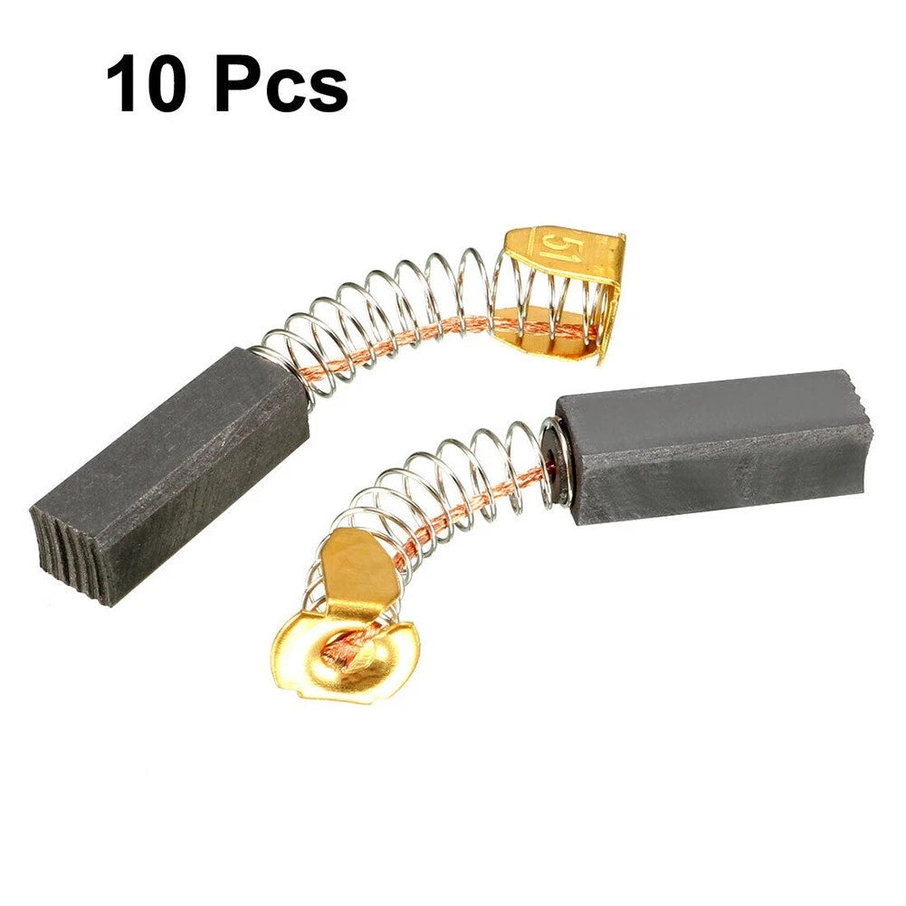 Set of 10 Carbon Brushes for Electric Motors