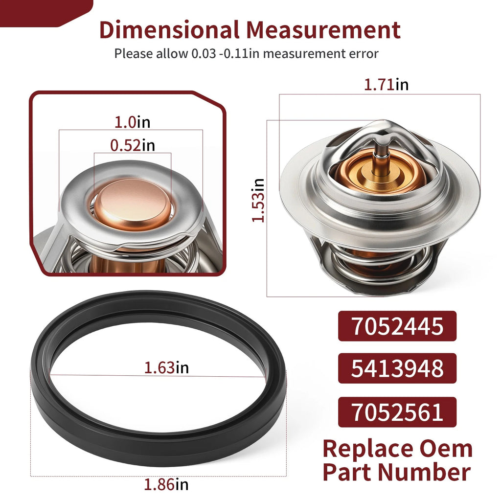Thermostat & Seal for Polaris Sportsman Scrambler 850 1000 (2009–2025) 7052445 7052561