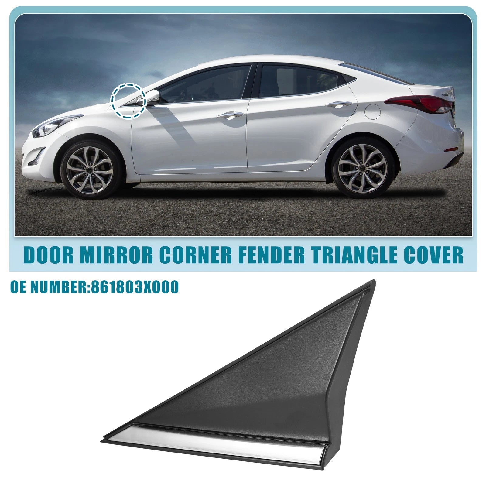 Front Left Mirror Triangle Cover Replacement for Hyundai (2009–2016)