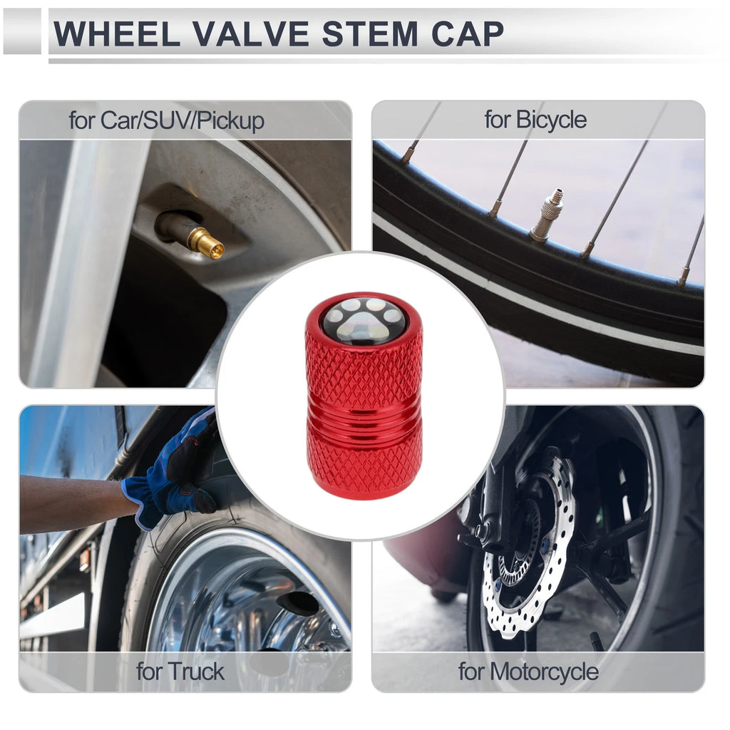 Tire Valve Stem Caps Dust Covers Replacement for Bicycle Motorcycle (4Pcs)