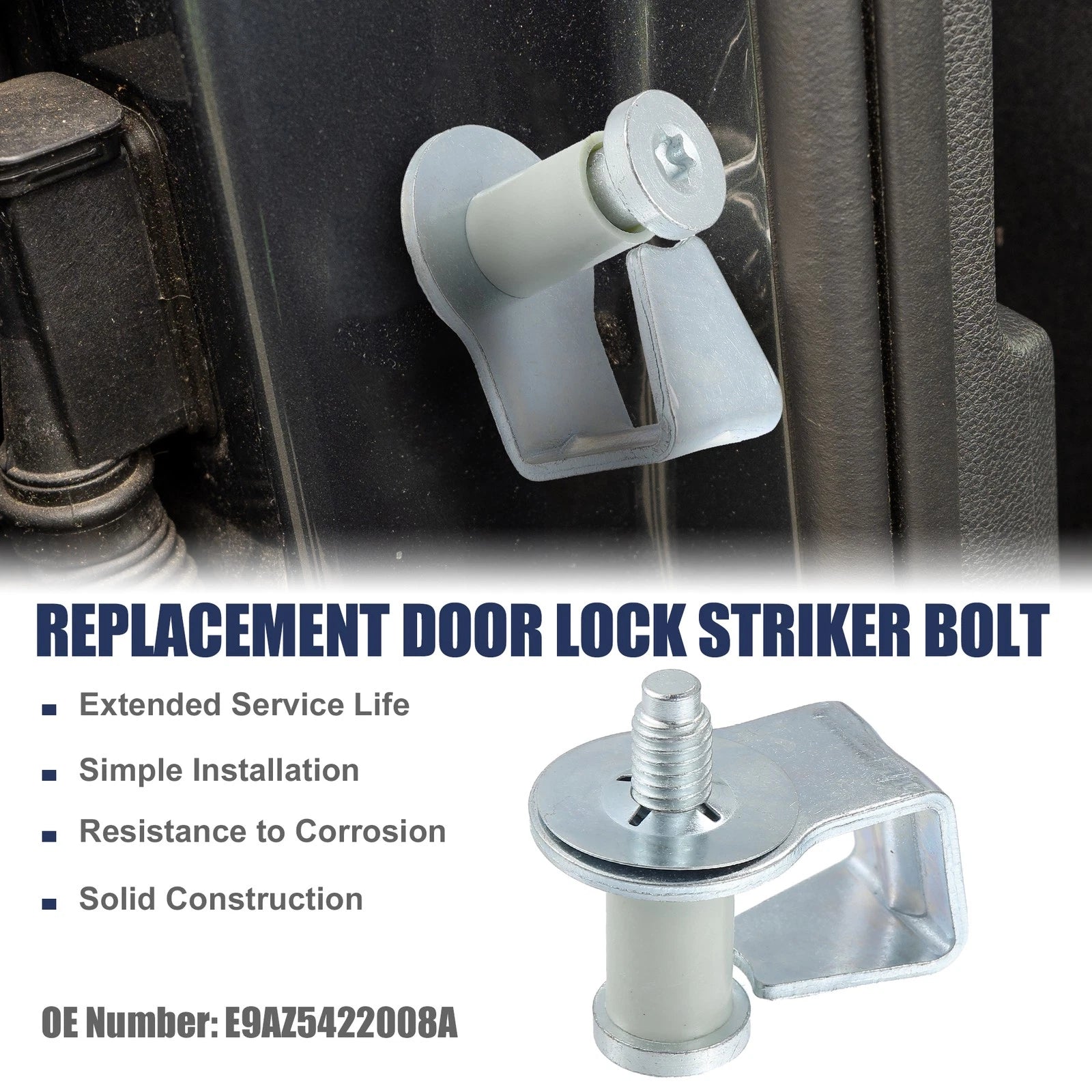 Car Door Latch Lock Striker Bolts Replacement for Ford Bronco (1966–1977)