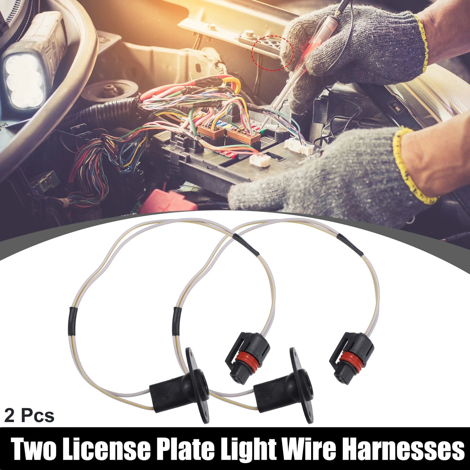 License Plate Light Wire Harness for Dodge 1500 (1994–2001) Plastic Black