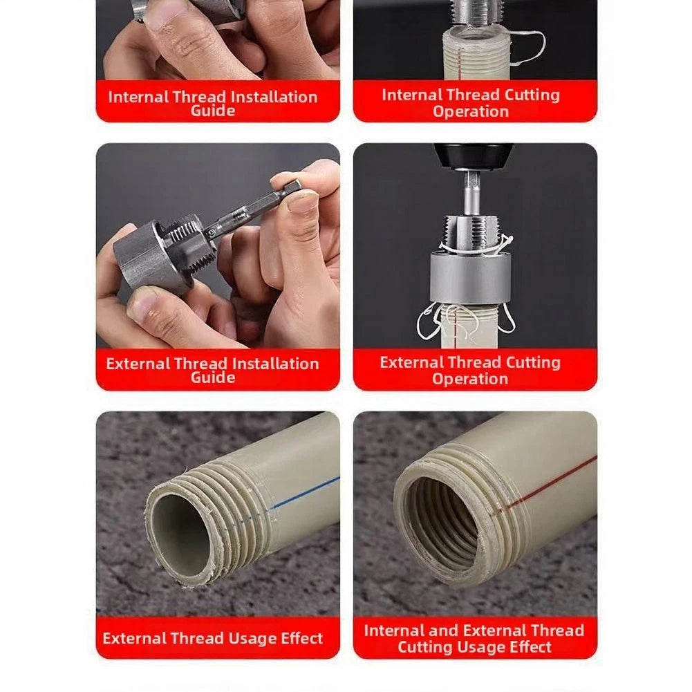 Pipe Threading Tool for PVC PPR MPP 65mm 63mm Drill Compatible