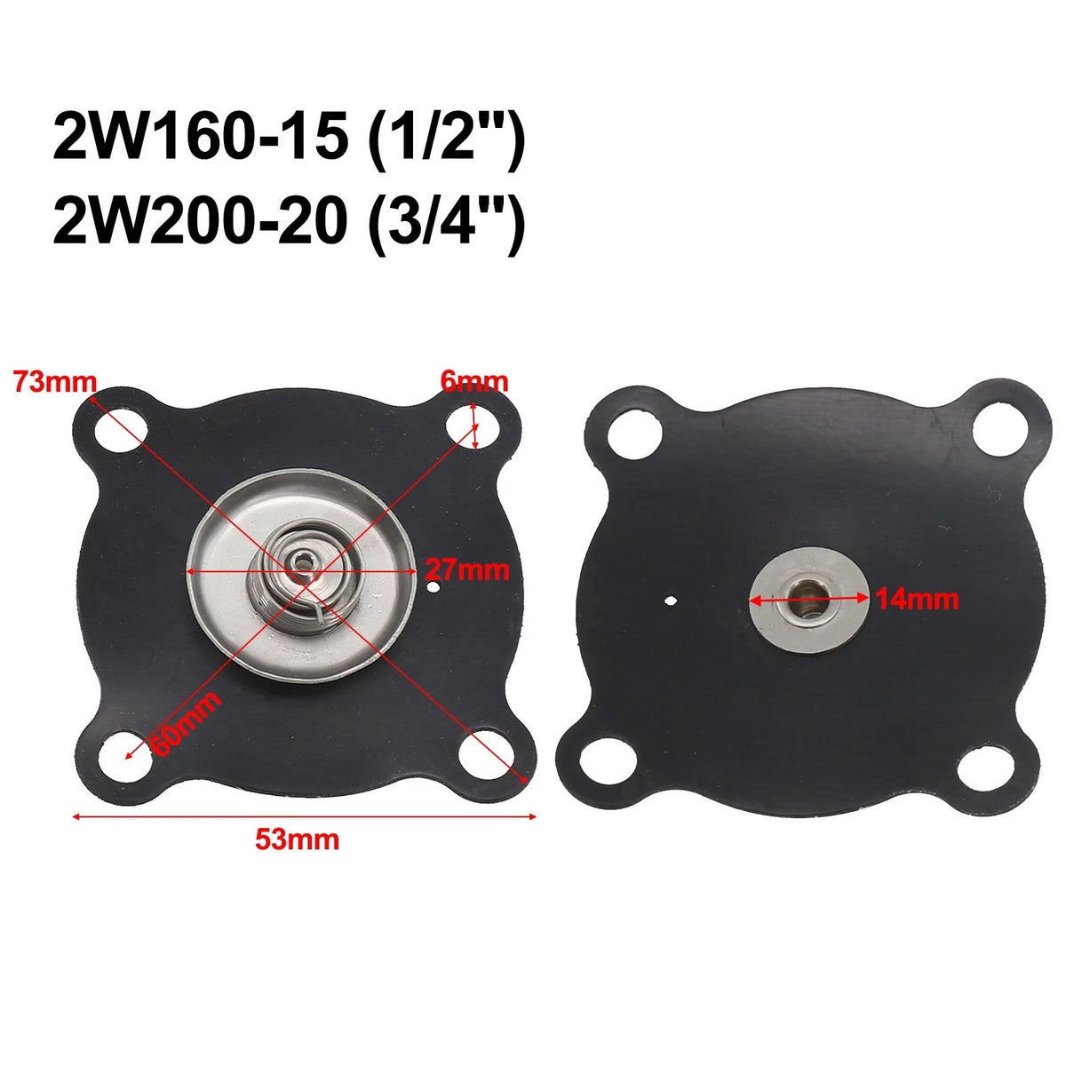 Electromagnetic Valve Diaphragm for Solenoid Valve (1/2, 3/4) Rubber Seal